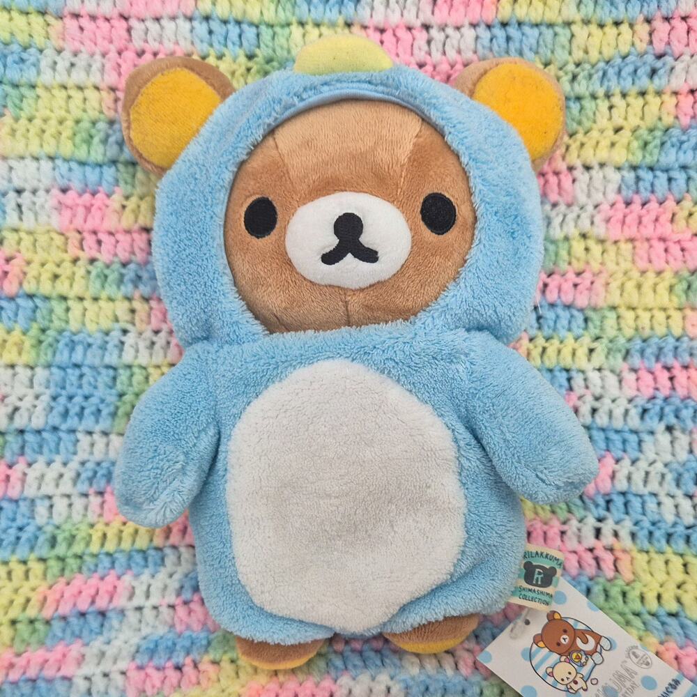 Authentic San-X Rilakkuma Shima Shima Penguin Plush 2014 Japan Removable Costume